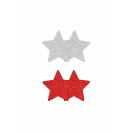 NS Novelties Pretty Pasties Glitter Stars 2 Pairs - Sparkling Adhesive Covers
