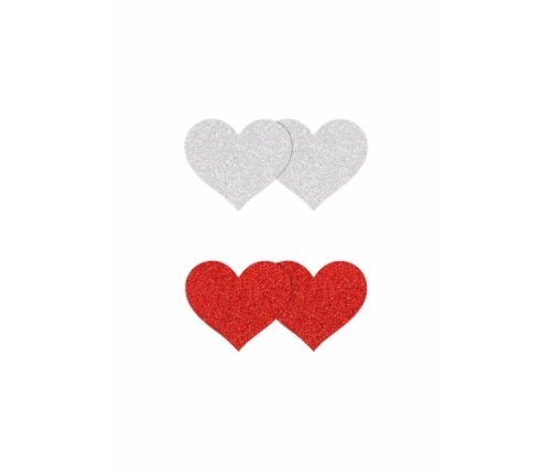 NS Novelties Pretty Pasties Glitter Hearts 2 Pair - Sparkling Adhesive Covers