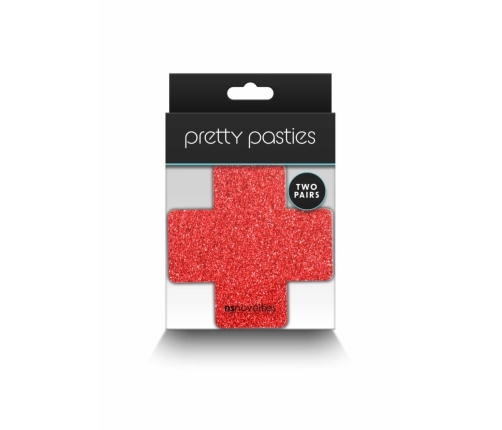 NS Novelties Pretty Pasties Glitter Cross 2 Pair - Sparkling Adhesive Covers