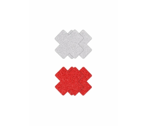 NS Novelties Pretty Pasties Glitter Cross 2 Pair - Sparkling Adhesive Covers
