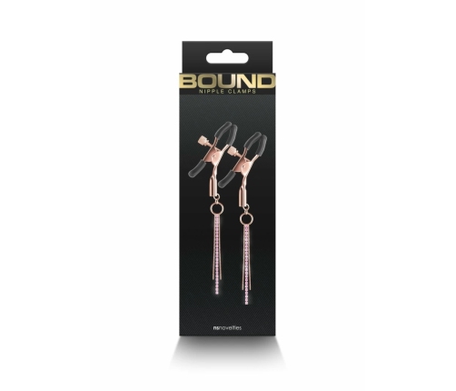 NS Novelties Bound Adjustable Nipple Clamps D3 - Nickel-Free, Silicone Tips