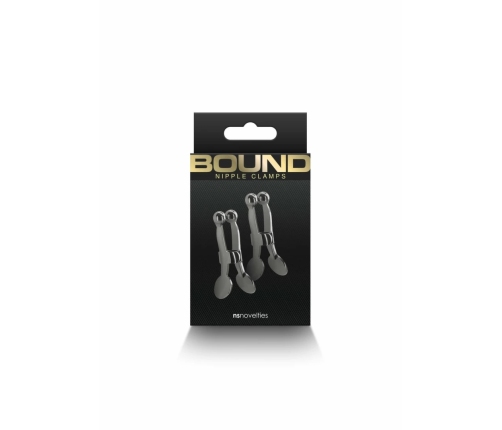 NS Novelties Bound Adjustable Nipple Clamps C1 Silicone Tips Metal