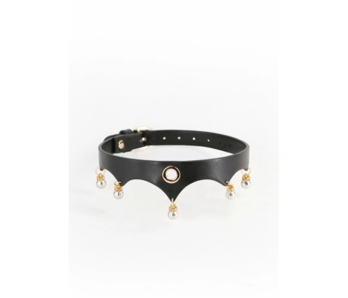 Fetish & Fashion Jezebel Collar Gold Accents Adjustable 11.5-16in