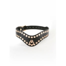 Fetish & Fashion Kali Collar Gold Studs Adjustable PU 11.5-16in