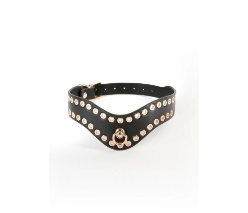 Fetish & Fashion Kali Collar Gold Studs Adjustable PU 11.5-16in