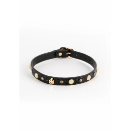 Fetish & Fashion Alina Collar Adjustable PU Crystal Gold Sun 29-44cm
