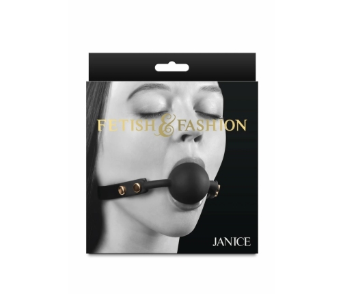 Fetish & Fashion Janice Gag Adjustable PU Ball Gag Black