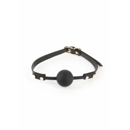 Fetish & Fashion Janice Gag Adjustable PU Ball Gag Black