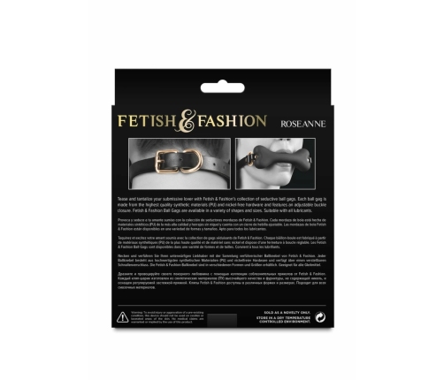 Fetish & Fashion Roseanne Gag Adjustable PU Ball Gag Black/Red