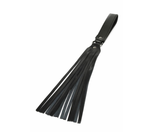 Hidden Desire Masters Genuine Leather Flogger - Premium Handle, Black