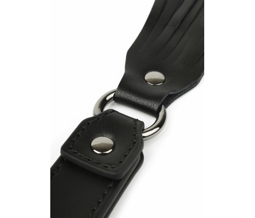 Hidden Desire Masters Genuine Leather Flogger - Premium Handle, Black