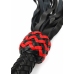 Ouch! Cat-o-Nine Tails Leather Whip with Studded Tails Black/Red