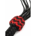 Genuine Leather Roses Whip - Elegant Red Rose Design, Braided Handle