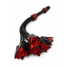 Genuine Leather Roses Whip - Elegant Red Rose Design, Braided Handle