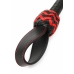 Genuine Leather Roses Whip - Elegant Red Rose Design, Braided Handle