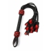 Genuine Leather Roses Whip - Elegant Red Rose Design, Braided Handle