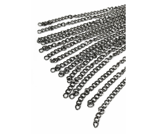 Genuine Leather Chain Whip - Sturdy Handle & Metal Chain Tails, Black