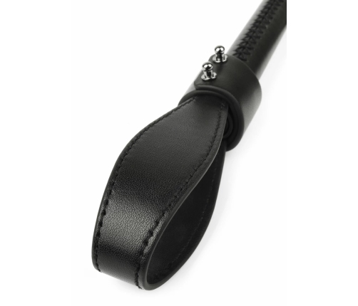 Genuine Leather Chain Whip - Sturdy Handle & Metal Chain Tails, Black