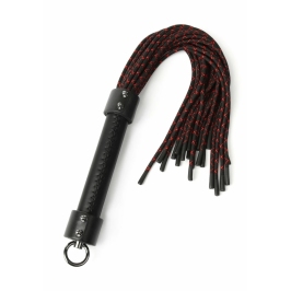 Hidden Desire Genuine Leather Knot Flogger 55cm Black-Red Handle Hidden Desire Genuine Leather Knot Flogger 55cm Black-Red Handle