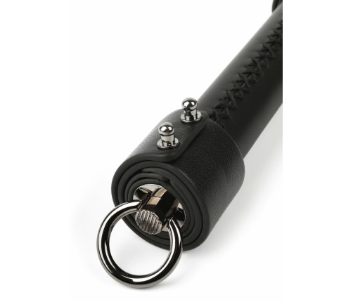 Hidden Desire Genuine Leather Knot Flogger 55cm Black-Red Handle