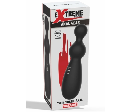 Extreme Twin Thrill Anal Vibrator Silicone Dual Motor Black 8713221840844