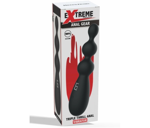 Extreme Triple Thrill Anal Vibrator Silicone 3-Sphere Black 8713221840851