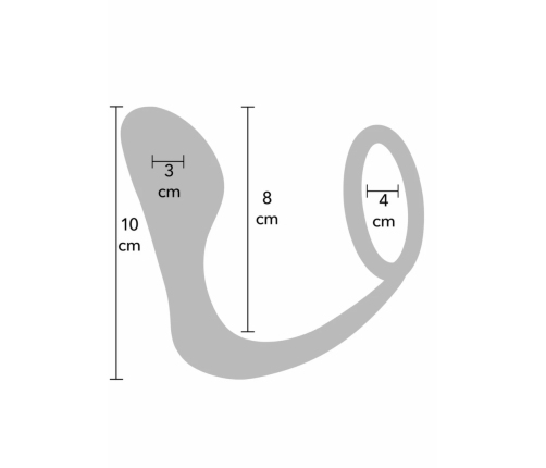 Ass Delight Prostate Plug Silicone Comfort Ring Black 12 cm