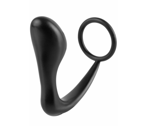 Ass Delight Prostate Plug Silicone Comfort Ring Black 12 cm