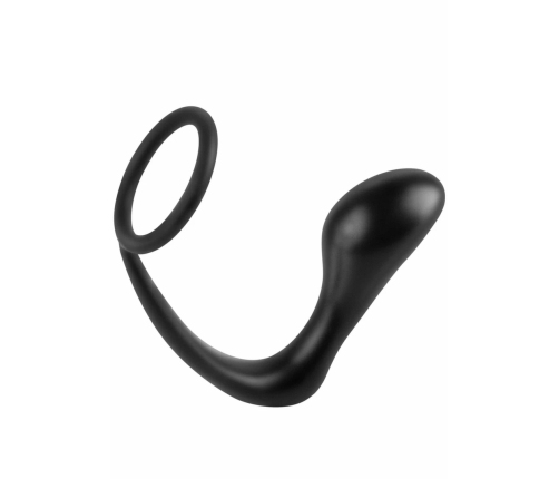 Ass Delight Prostate Plug Silicone Comfort Ring Black 12 cm