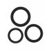 Stamina Starter C-Rings 3 Pcs Set - Liquid Silicone, Multi-Size, Black
