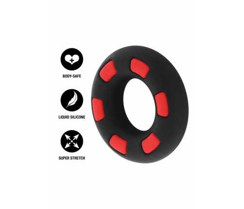 Super Stud C-Ring Liquid Silicone Textured Comfort Black