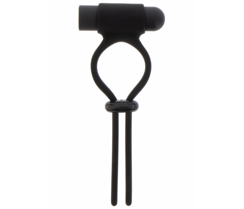 Shots Vibrating Adjustable C-Ring Silicone USB Waterproof Black