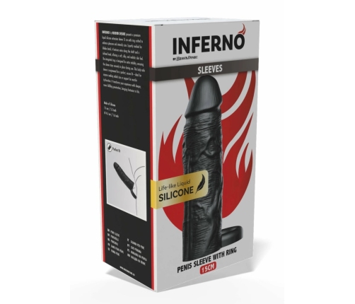 HIDDEN DESIRE INFERNO Liquid Silicone Extension Sleeve 15 cm with Ring