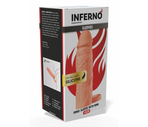 HIDDEN DESIRE INFERNO Liquid Silicone Extension Sleeve 15 cm with Ring