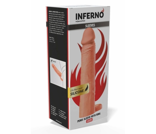 INFERNO by HIDDEN DESIRE Liquid Silicone Extension Sleeve 20 cm with Ring