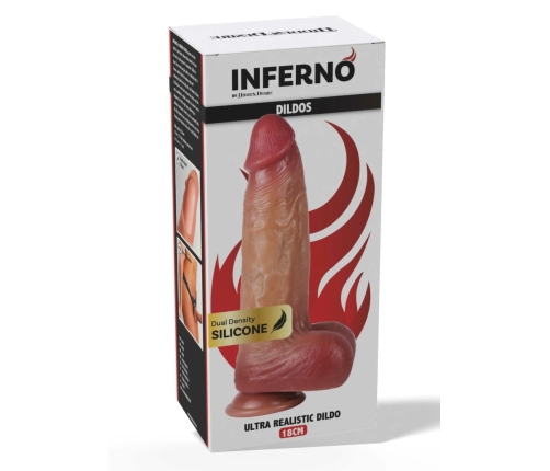 INFERNO by HIDDEN DESIRE Silicone Model 18 cm Dual-Density, Natural Curve