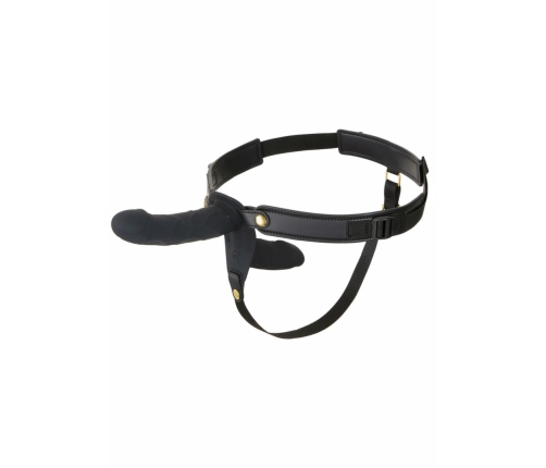INFERNO Double Vibrating Strap-On Silicone 14cm Remote-Controlled Black