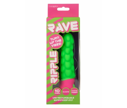 Ripple Vibrator Silicone Waterproof USB Rechargeable 10 Modes Black
