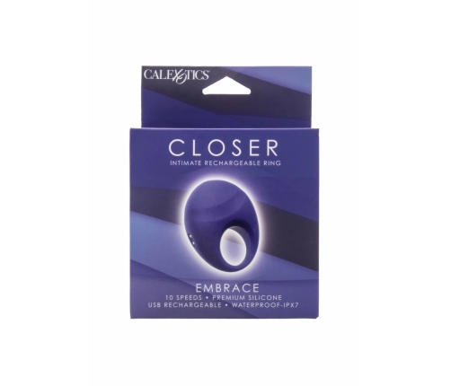 Embrace Rechargeable Silicone Ring with 10 Vibration Modes, Waterproof