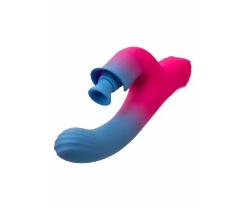 CalExotics Dual Stimulator Suction Vibrator Flexible Silicone Pink