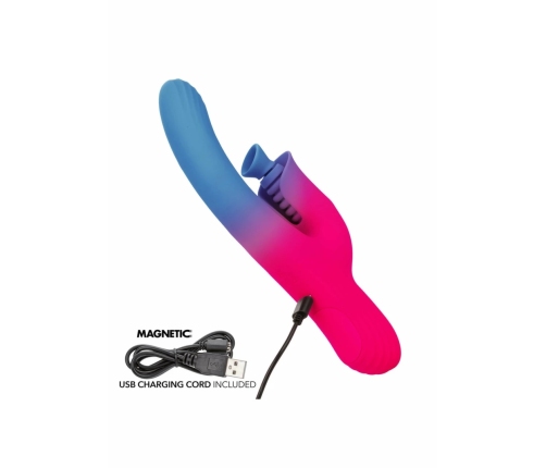 CalExotics Dual Stimulator Suction Vibrator Flexible Silicone Pink