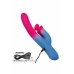 Dual Stimulator Thrusting Vibrator Silicone Waterproof USB Pink