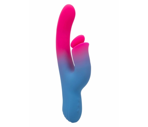 Dual Stimulator Thrusting Vibrator Silicone Waterproof USB Pink