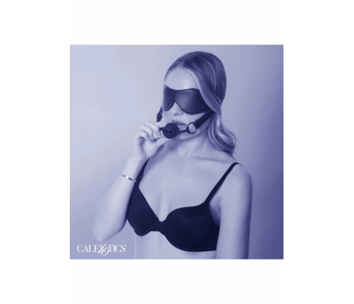 CalExotics Eye Mask & Breathable Silicone Ball Gag Set Black
