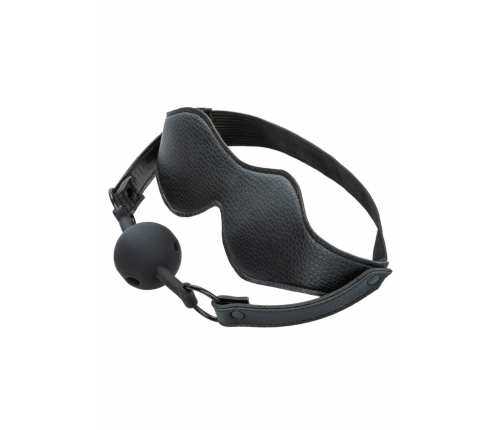 CalExotics Eye Mask & Breathable Silicone Ball Gag Set Black