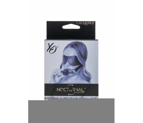 CalExotics Eye Mask & Breathable Silicone Ball Gag Set Black
