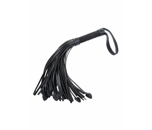 Heart Throb Flogger with Heart Accents and Soft Tassels, Black/Red