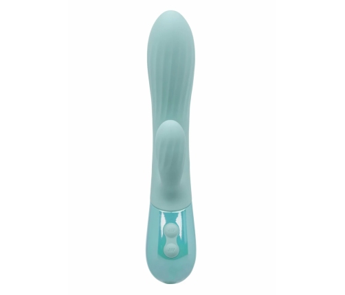 Aura Dual Ripple Silicone Massager 10 Modes Waterproof USB Blue