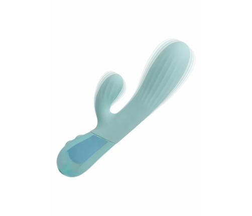 Aura Dual Ripple Silicone Massager 10 Modes Waterproof USB Blue