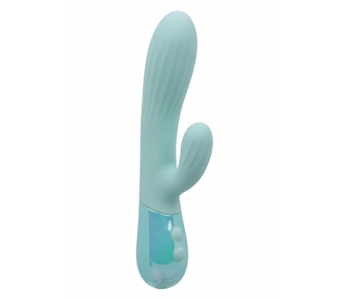 Aura Dual Ripple Silicone Massager 10 Modes Waterproof USB Blue